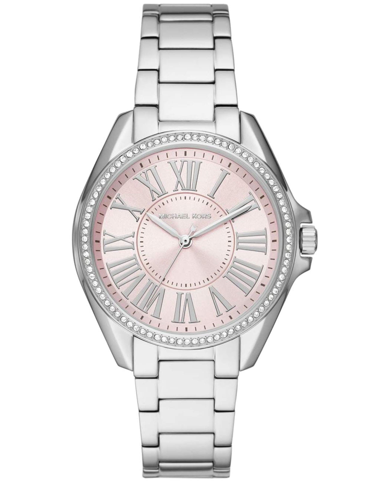 Michael Kors Michael Kors Kaycie MK6929  MK6929 кварцевые женские часы розовый циферблат, браслет нержавеющая сталь — вид спереди