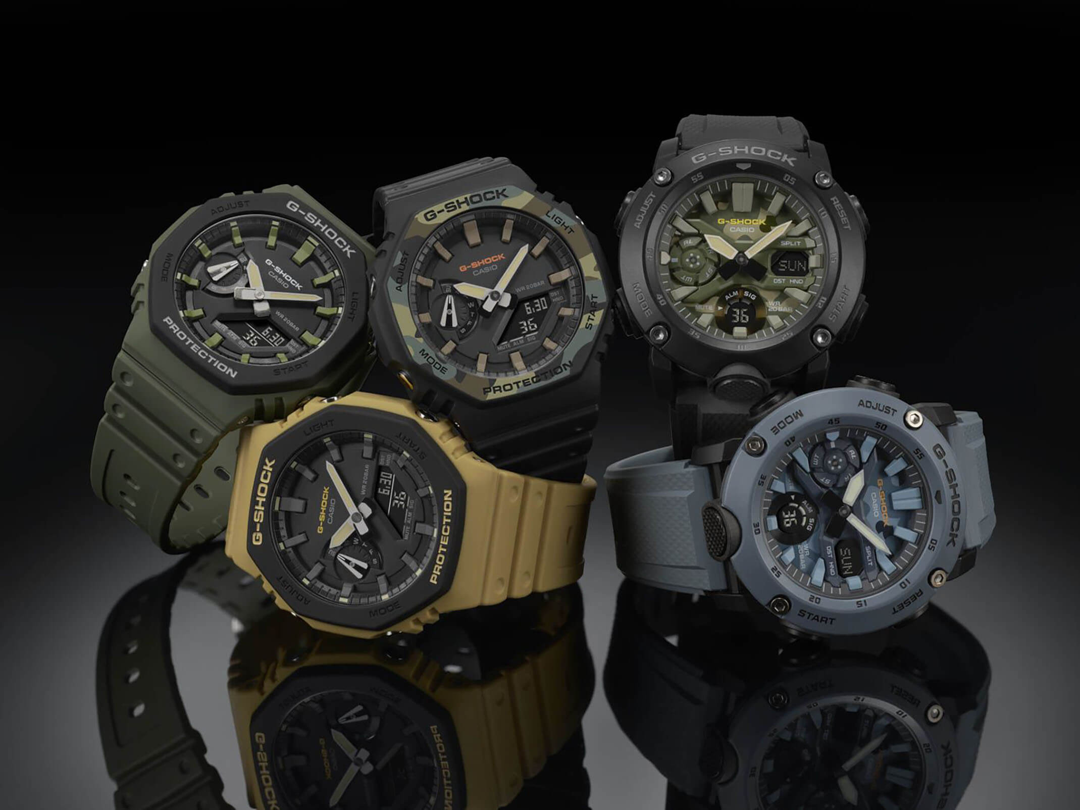 Casio Casio G-Shock GA-2000SU-2A мужские часы синий циферблат на запястье