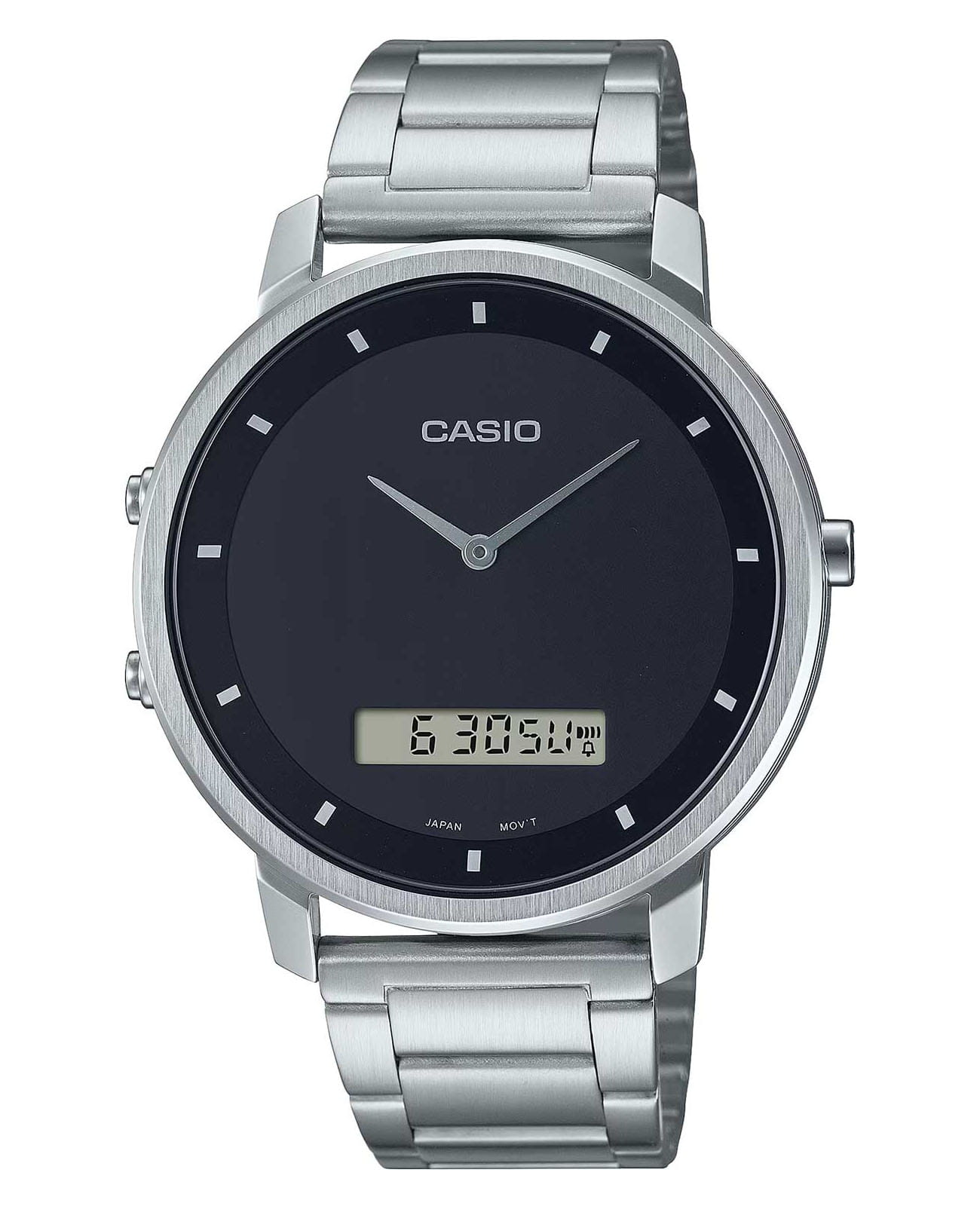 Casio Casio Collection MTP-B200D-1EDF  MTP-B200D-1EDF кварцевые мужские часы черный циферблат, браслет нержавеющая сталь — вид спереди