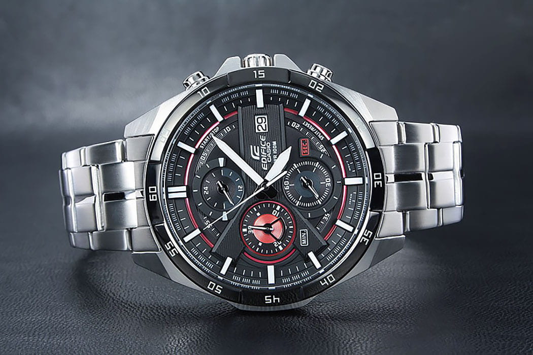 Casio Casio Edifice EFR-556DB-1A, edifice япония мужские часы на браслете нержавеющая сталь боковой вид