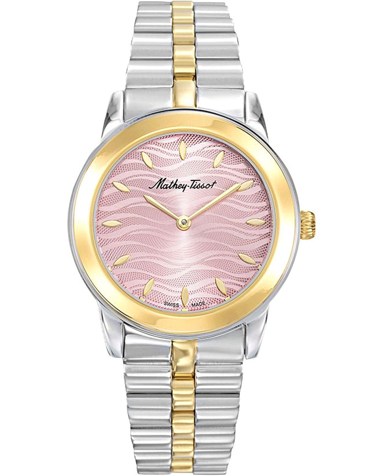 Mathey-Tissot Mathey-Tissot Artemis D10860BYPK  D10860BYPK кварцевые женские часы розовый циферблат, браслет нержавеющая сталь с pvd-покрытием — вид спереди