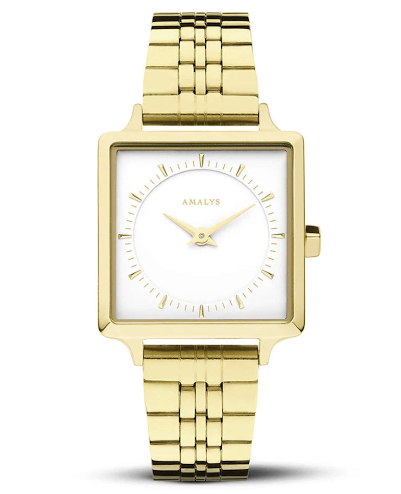 Amalys Amalys Parks AMW-137  AMW-137 кварцевые женские часы белый циферблат, браслет нержавеющая сталь с pvd-покрытием — вид спереди