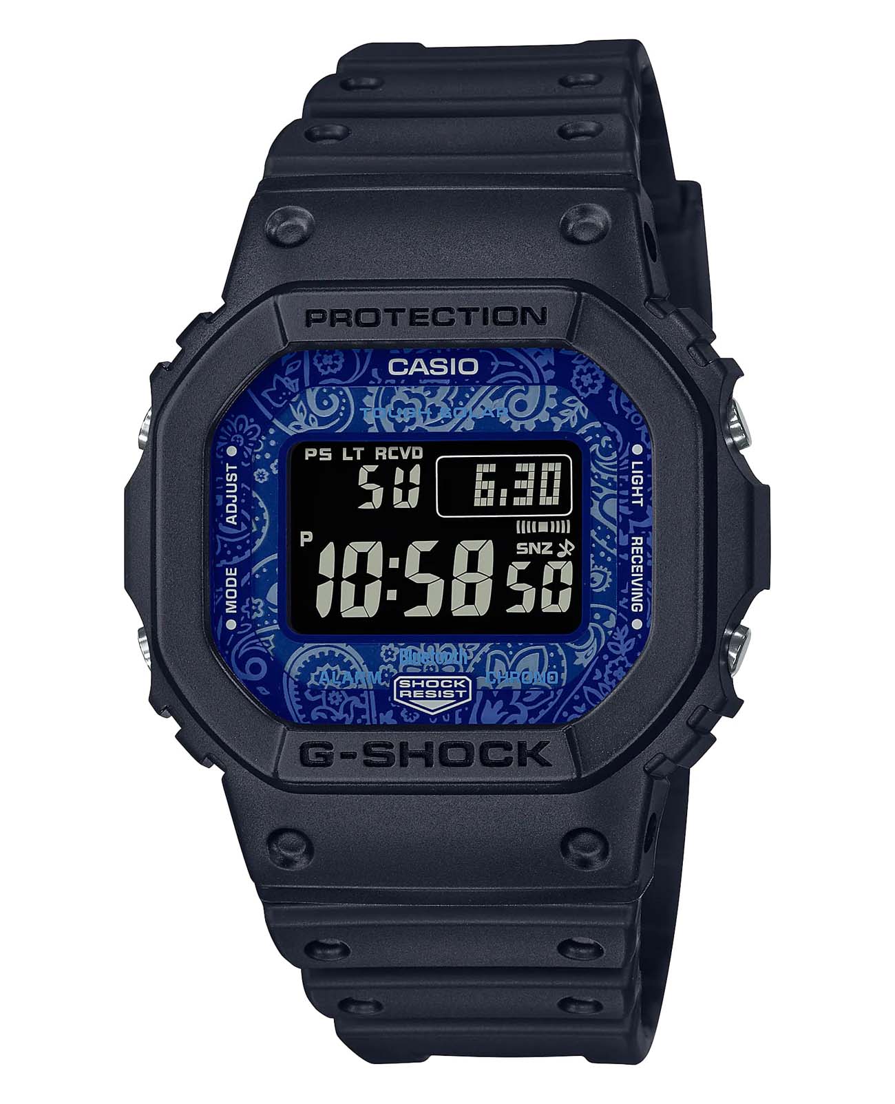 Casio Casio G-Shock GW-B5600BP-1ER лимитированной серии GW-B5600BP-1ER электронные мужские часы синий циферблат, браслет пластик — вид спереди