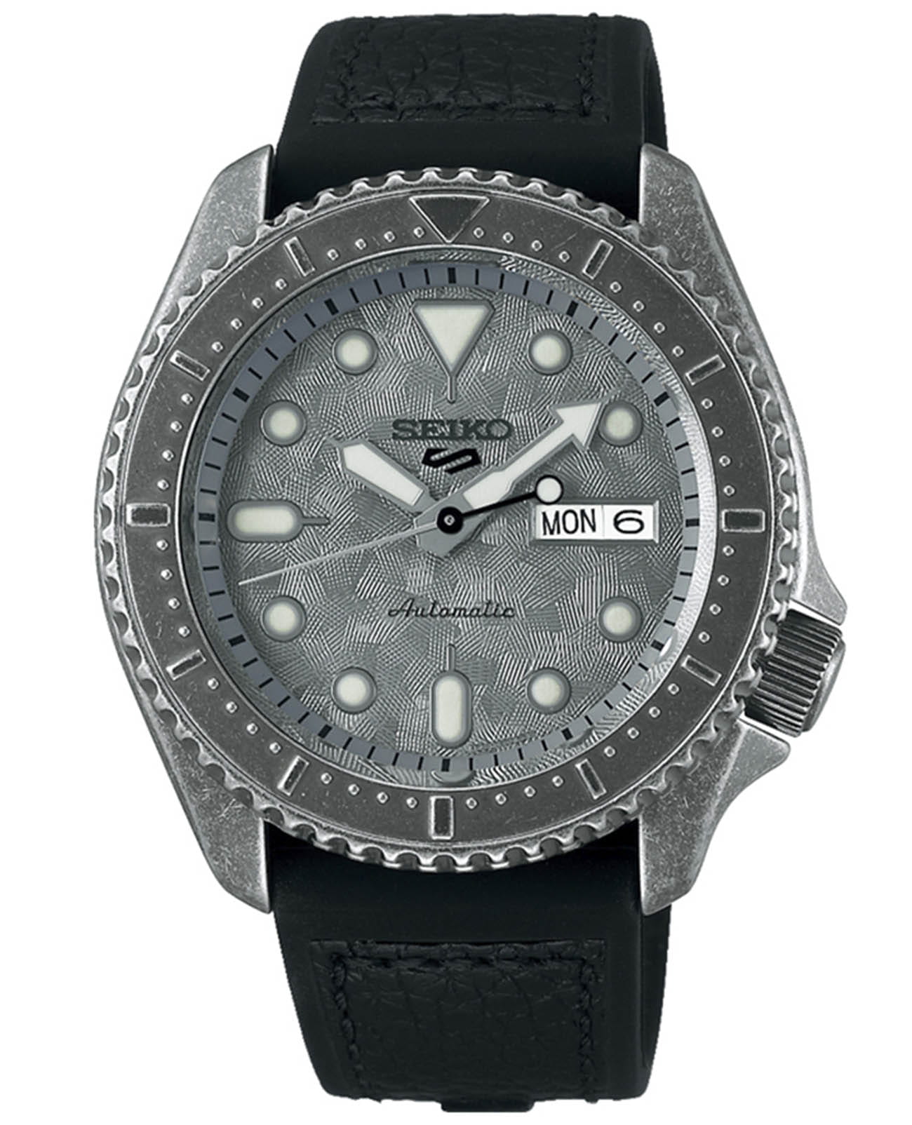 Seiko Seiko 5 Sports SRPE79K1S  SRPE79K1S механические мужские часы серый циферблат, браслет нержавеющая сталь — вид спереди