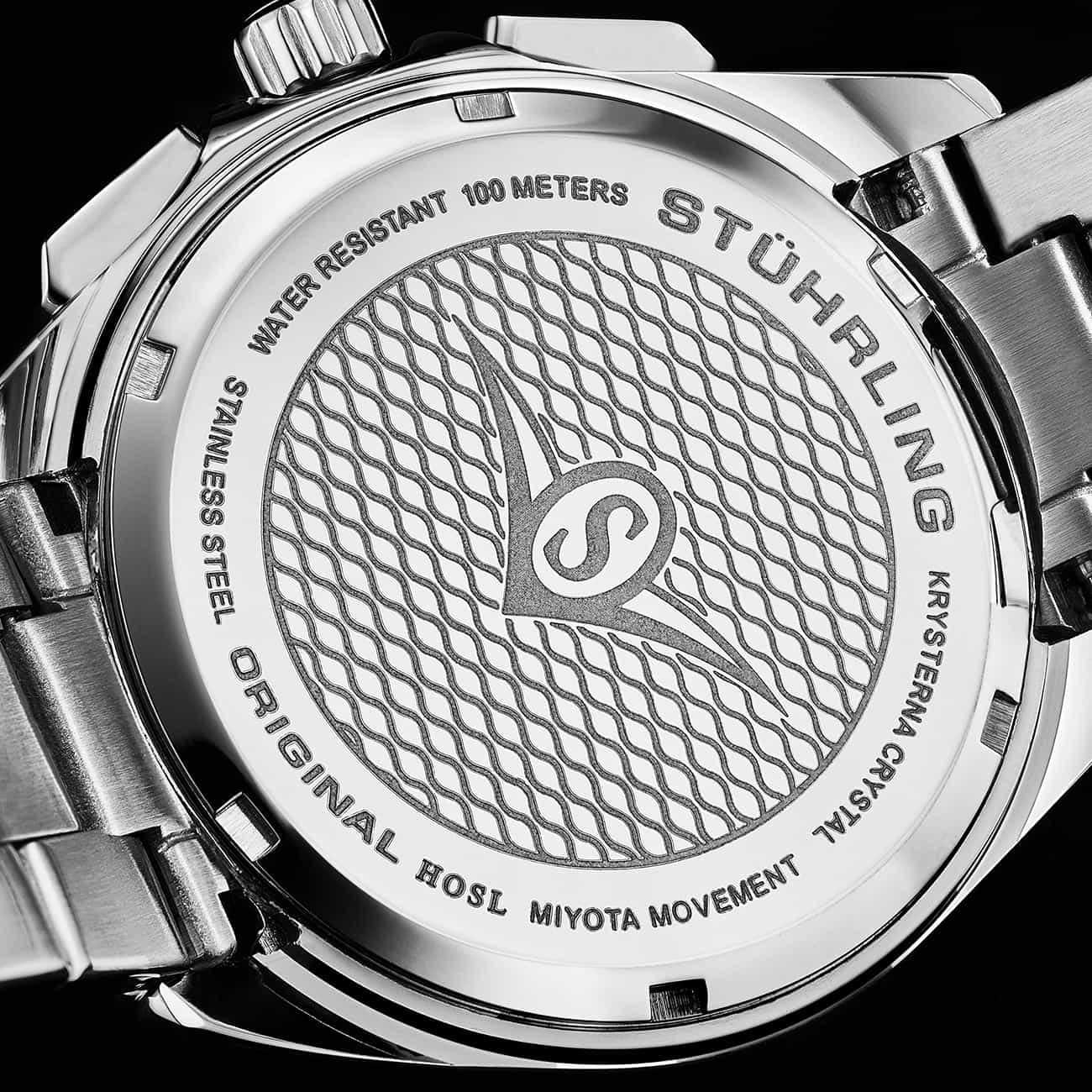 Stuhrling Stuhrling Aquadiver 4016.3,  сша мужские часы на браслете нержавеющая сталь боковой вид