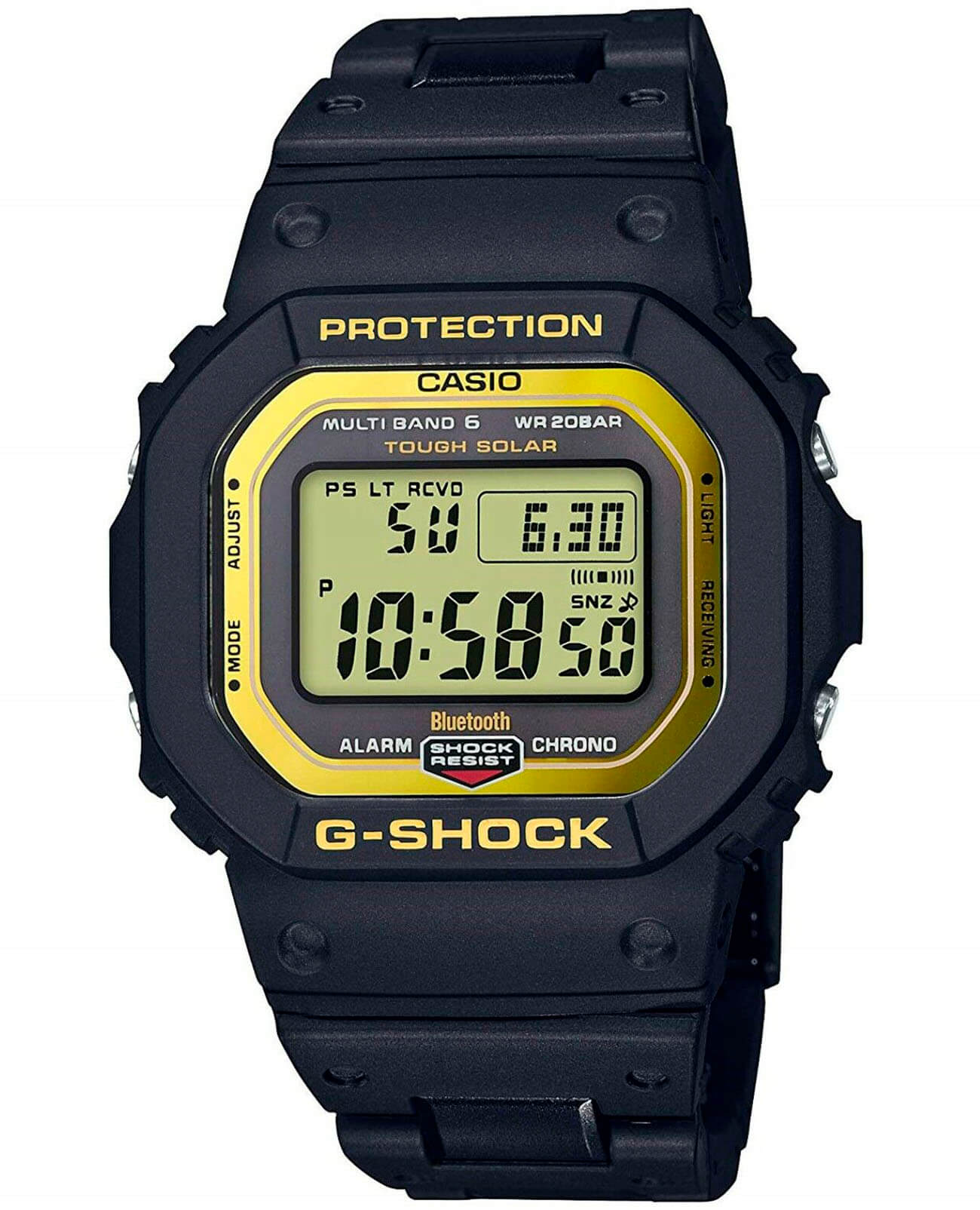 Casio Casio G-Shock GW-B5600BC-1  GW-B5600BC-1ER электронные мужские часы желтый циферблат, браслет пластик — вид спереди