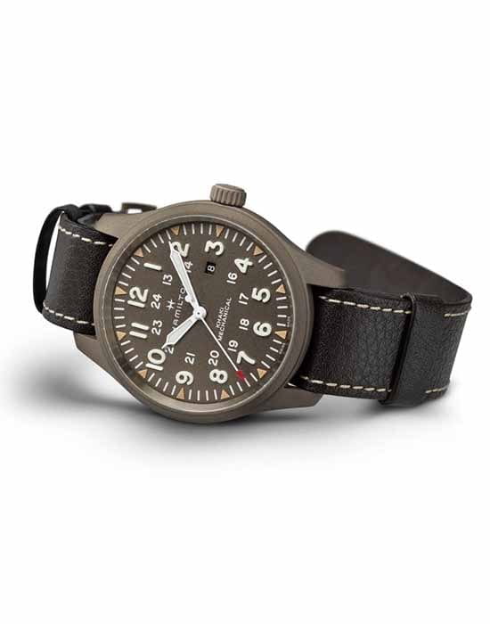 Hamilton Hamilton Khaki Field Mechanical H69829560 мужские часы коричневый циферблат на запястье