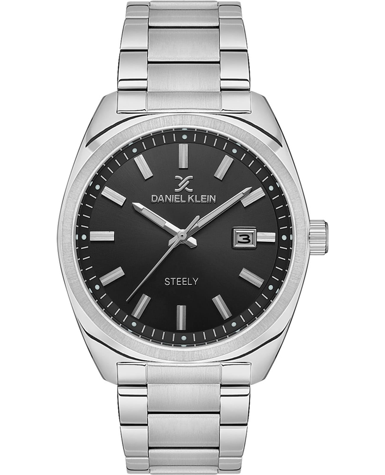 Daniel Klein Daniel Klein Steely DK.1.13701-2  DK.1.13701-2 кварцевые мужские часы серебристый циферблат, браслет нержавеющая сталь — вид спереди