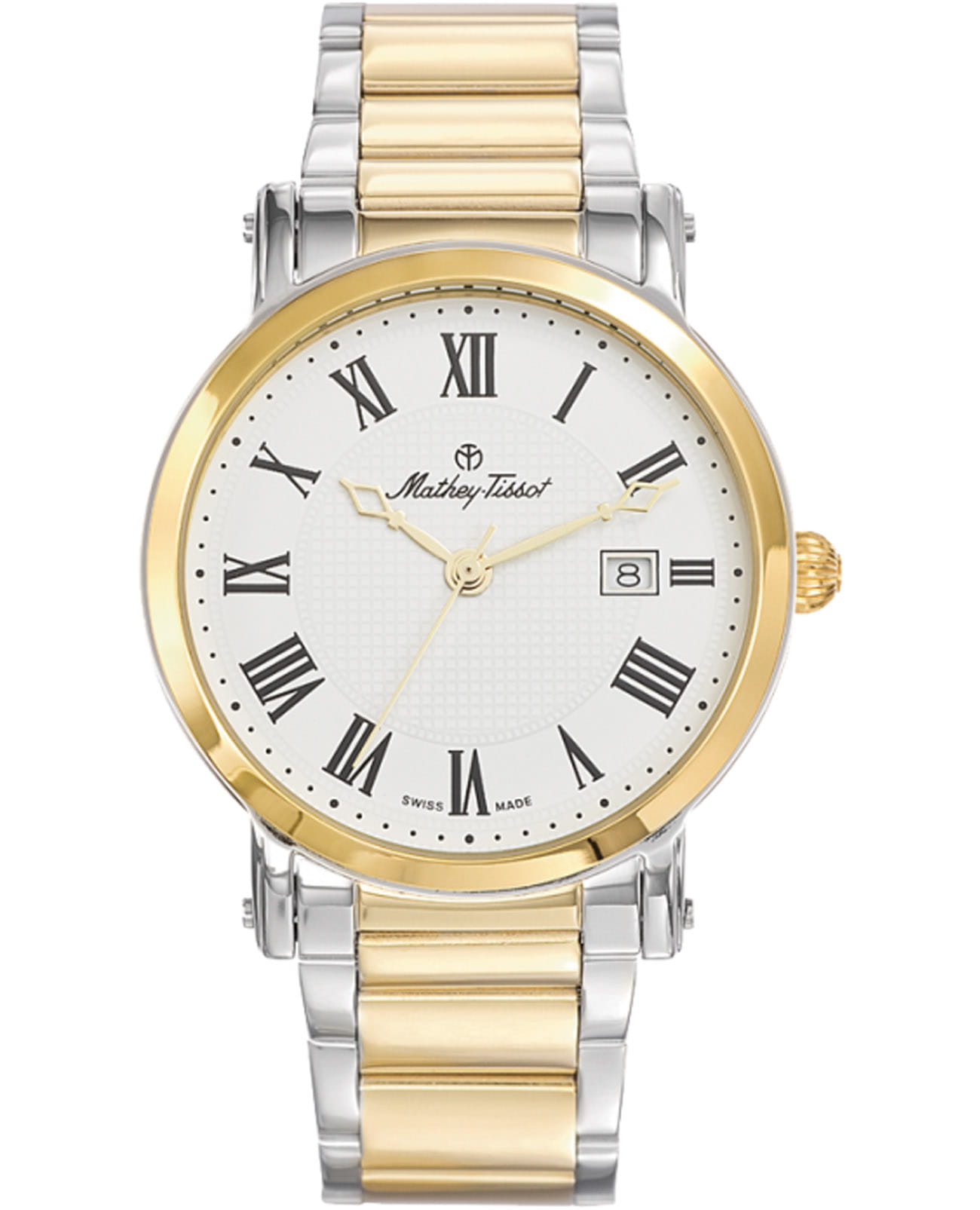 Mathey-Tissot Mathey-Tissot City Metal H611251MBR  H611251MBR кварцевые мужские часы белый циферблат, браслет нержавеющая сталь с pvd-покрытием — вид спереди