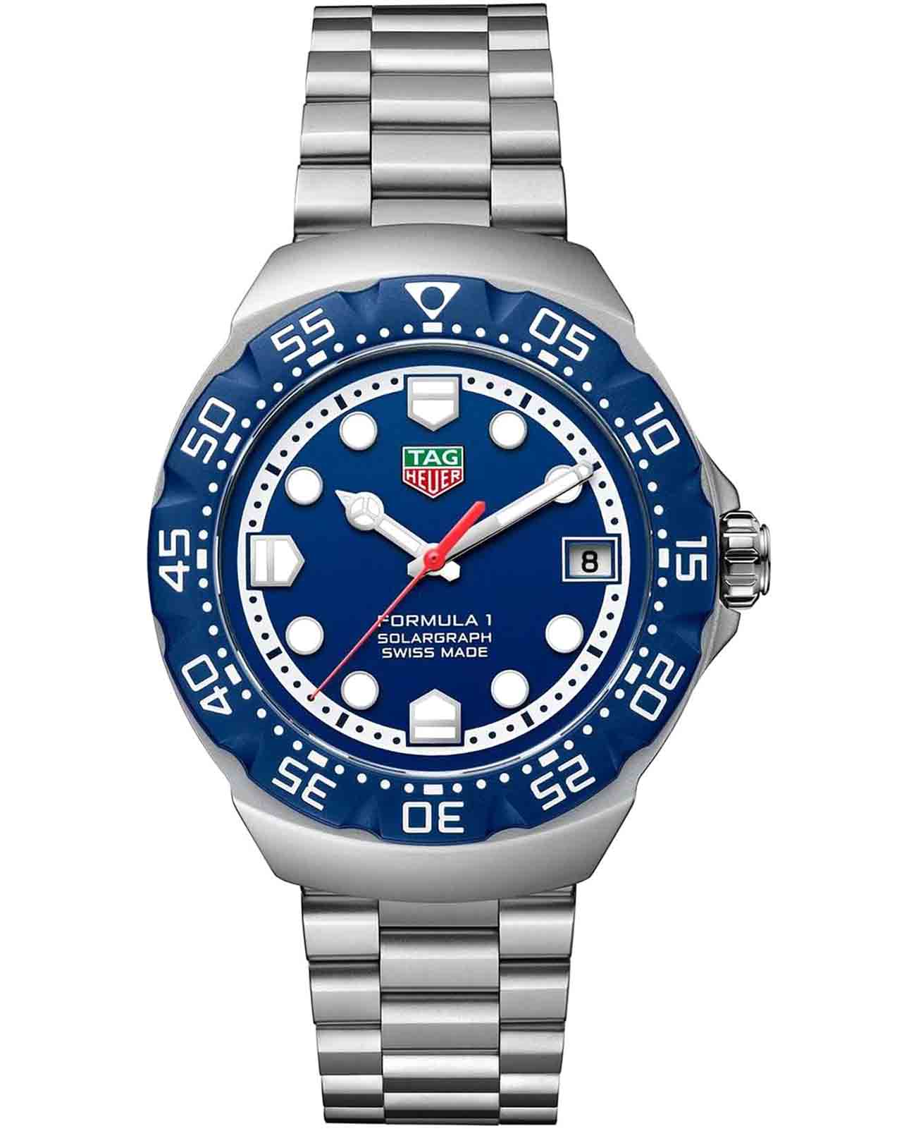 TAG Heuer TAG Heuer Formula 1 Solargraph WBY1112.BA0042  WBY1112.BA0042 кварцевые женские часы синий циферблат, браслет нержавеющая сталь — вид спереди