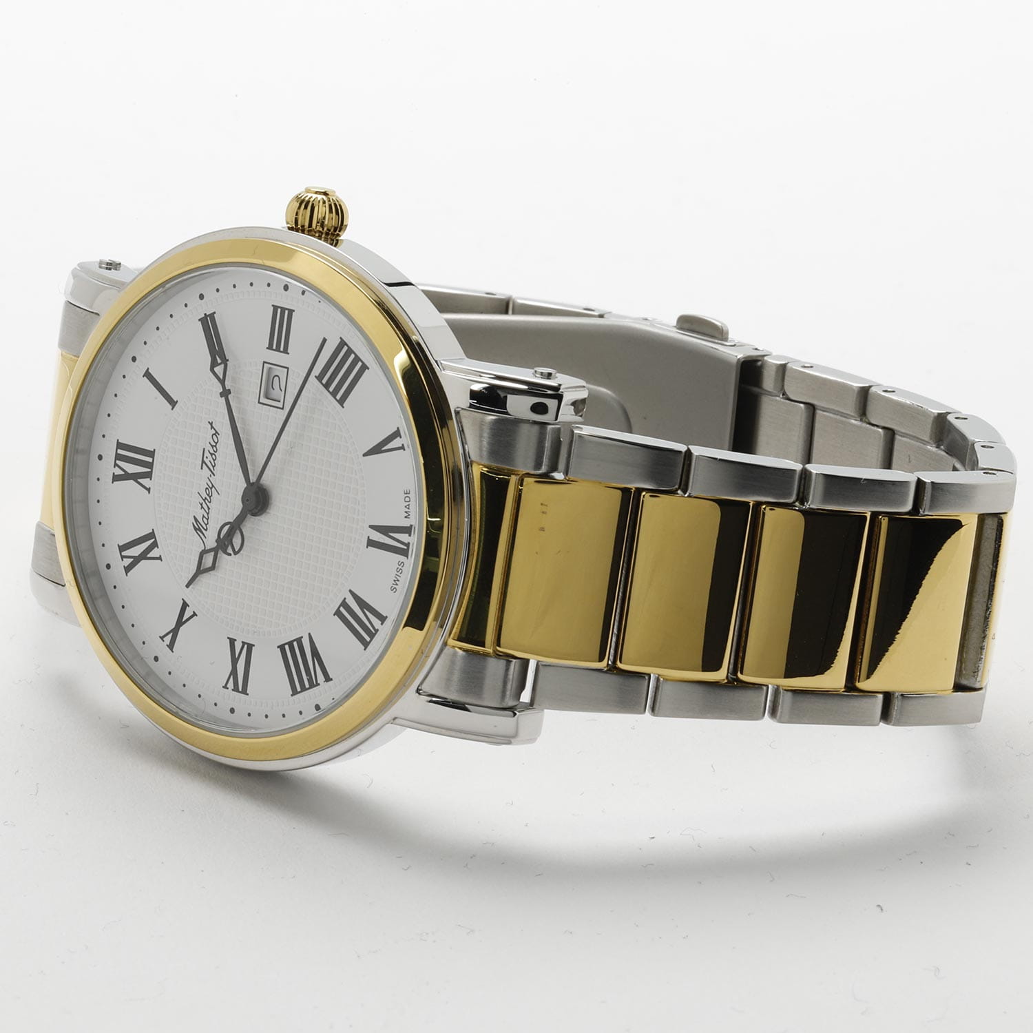 Mathey-Tissot Mathey-Tissot City Metal HB611251MBR,  швейцария мужские часы на браслете нержавеющая сталь с pvd-покрытием боковой вид
