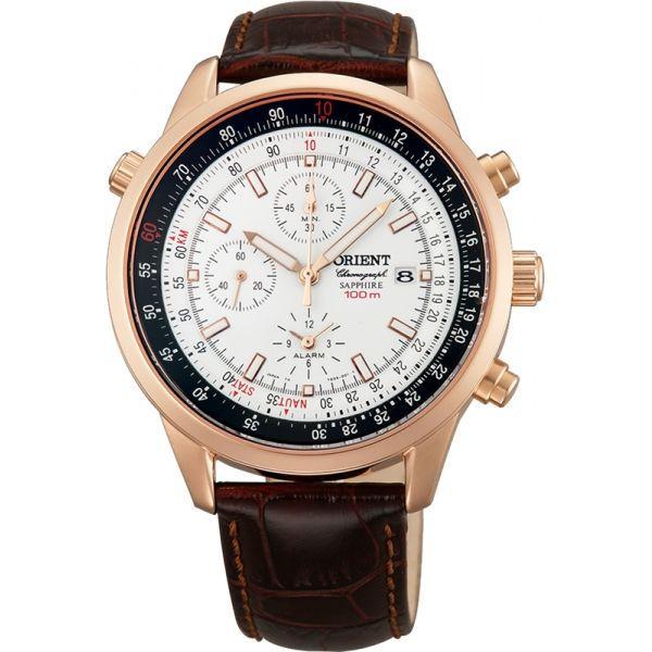 Orient Orient TD09005W (FTD09005W)  FTD09005W кварцевые мужские часы белый циферблат, браслет кожаный — вид спереди