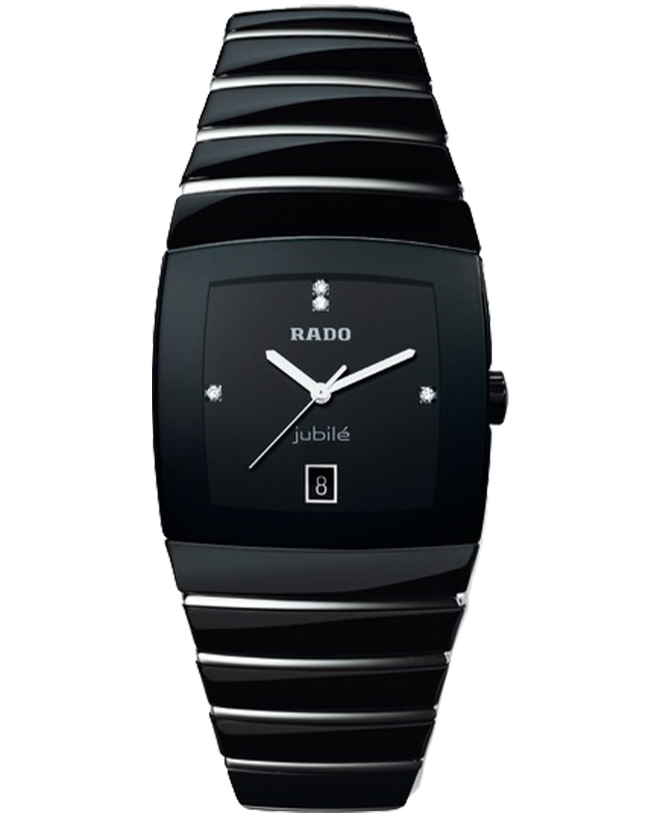 Rado Rado Sintra R13723709  R13723709 кварцевые мужские часы черный циферблат, браслет керамика — вид спереди