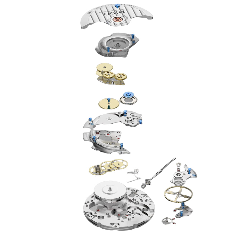 Оригинальные часы Mido Mido Baroncelli Signature M037.207.22.036.01 механические калибр механизма eta 2671 общий вид