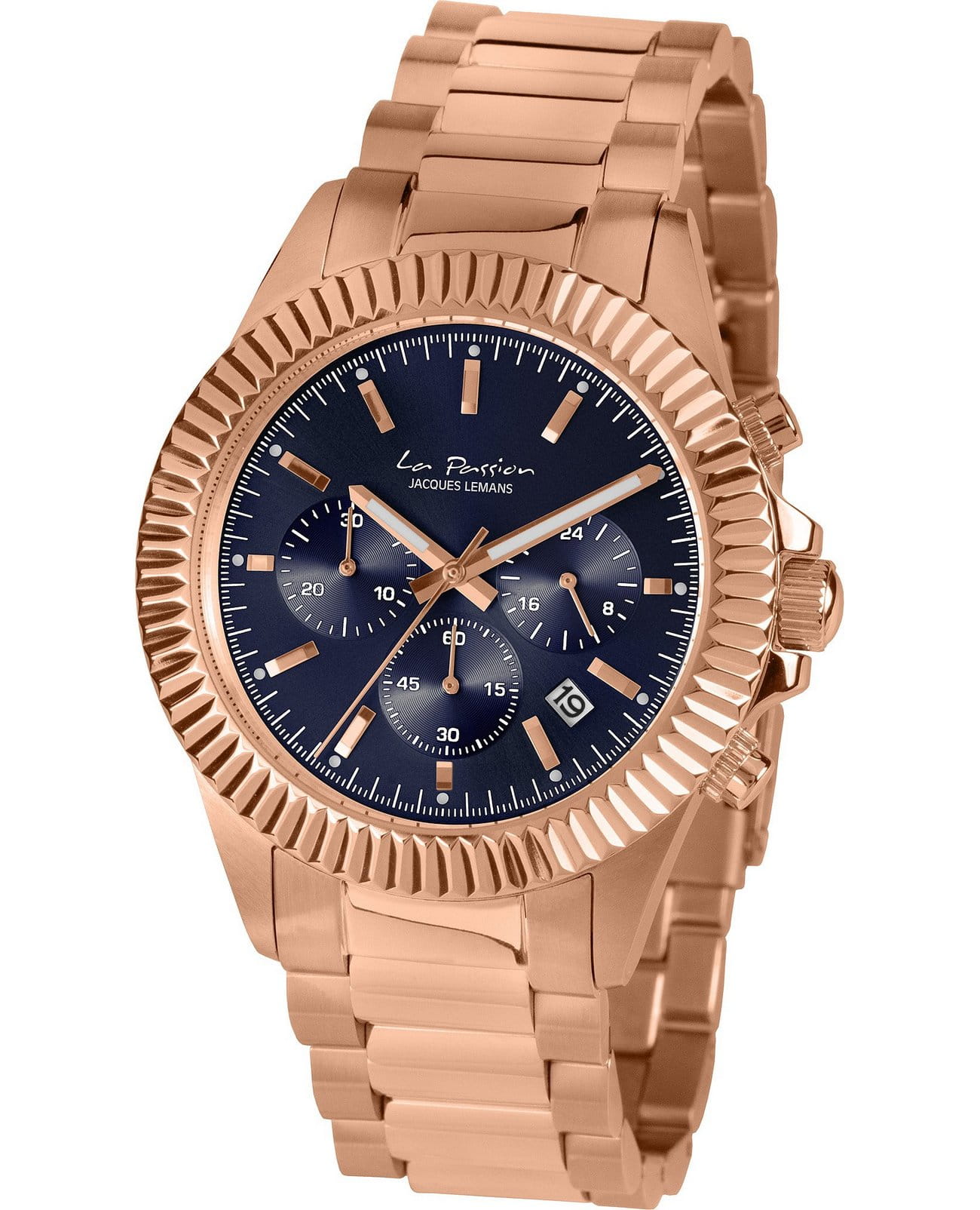 Jacques Lemans Jacques Lemans La Passion LP-111P  LP-111P кварцевые женские часы синий циферблат, браслет нержавеющая сталь — вид спереди