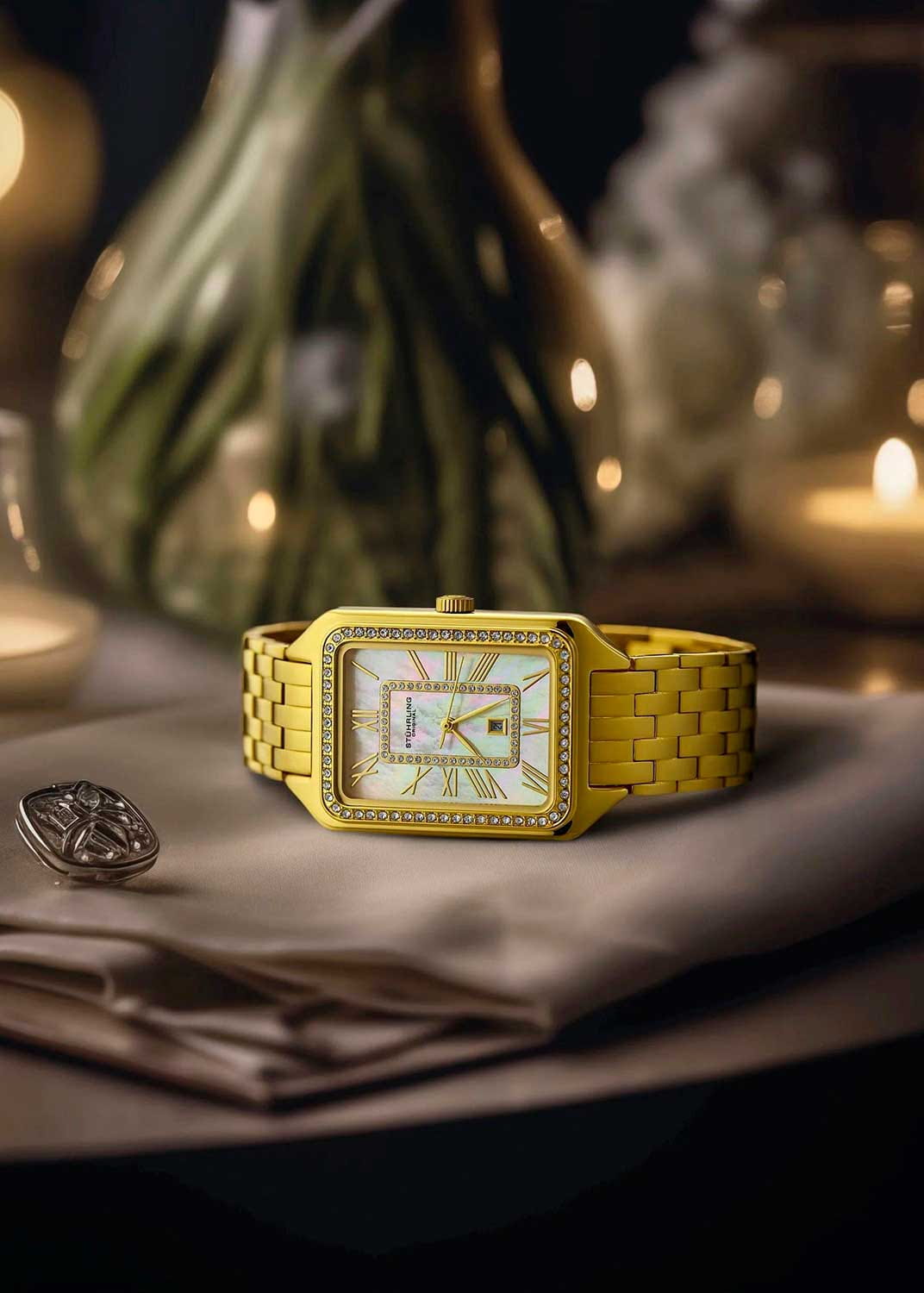 Оригинальные часы Stuhrling Stuhrling Lustra 4061.3 кварцевые калибр механизма  общий вид