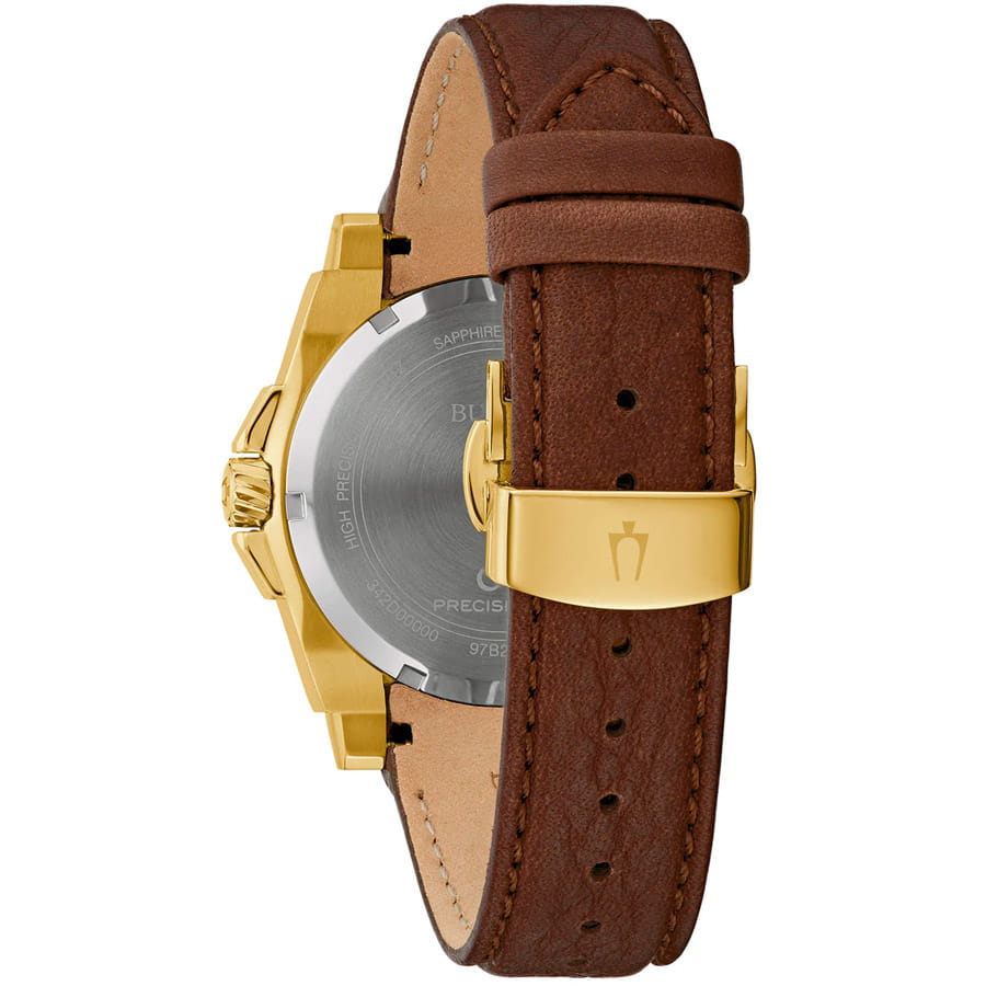 Bulova Bulova Precisionist 97B216,  сша мужские часы на браслете кожаный боковой вид
