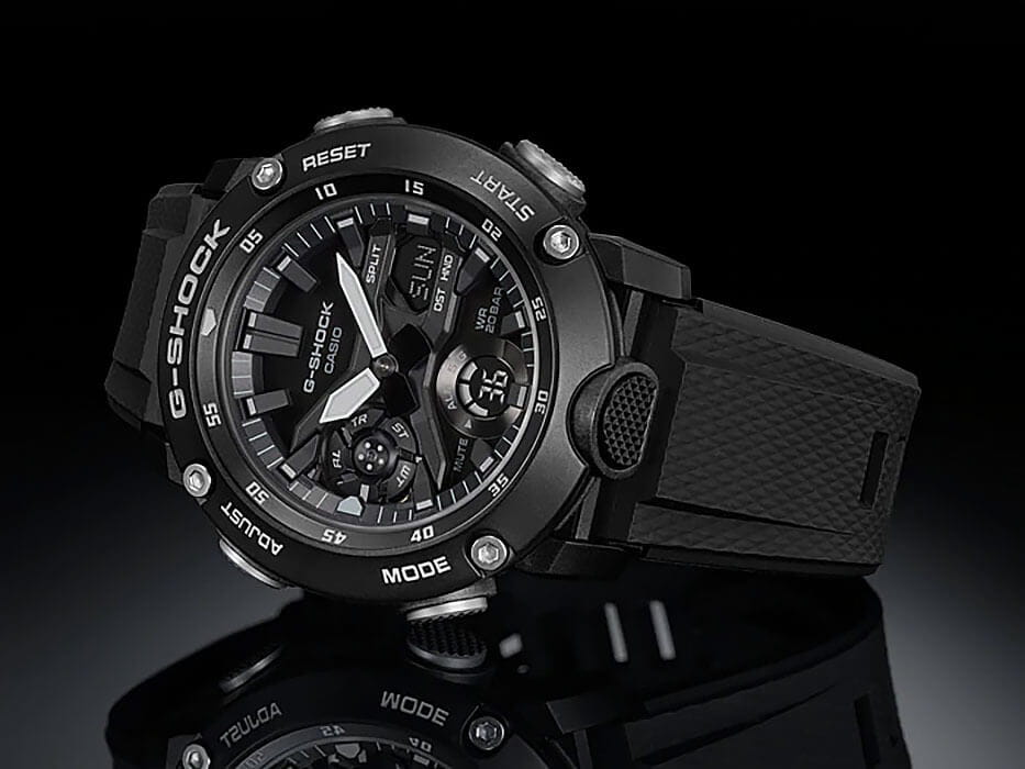 Casio Casio G-Shock GA-2000S-1ADR (GA-2000S-1A) электронные мужские часы часы крупный план черный циферблата