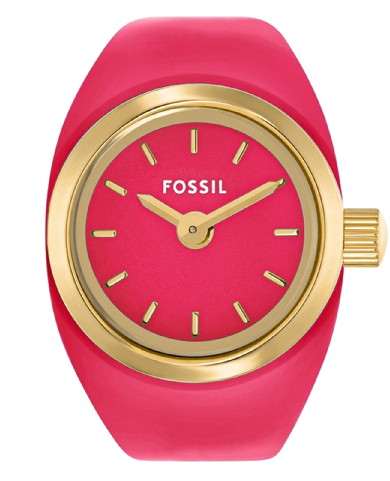 Fossil Fossil Watch Ring ES5414  ES5414 кварцевые женские часы розовый циферблат, браслет нержавеющая сталь с ip-покрытием — вид спереди