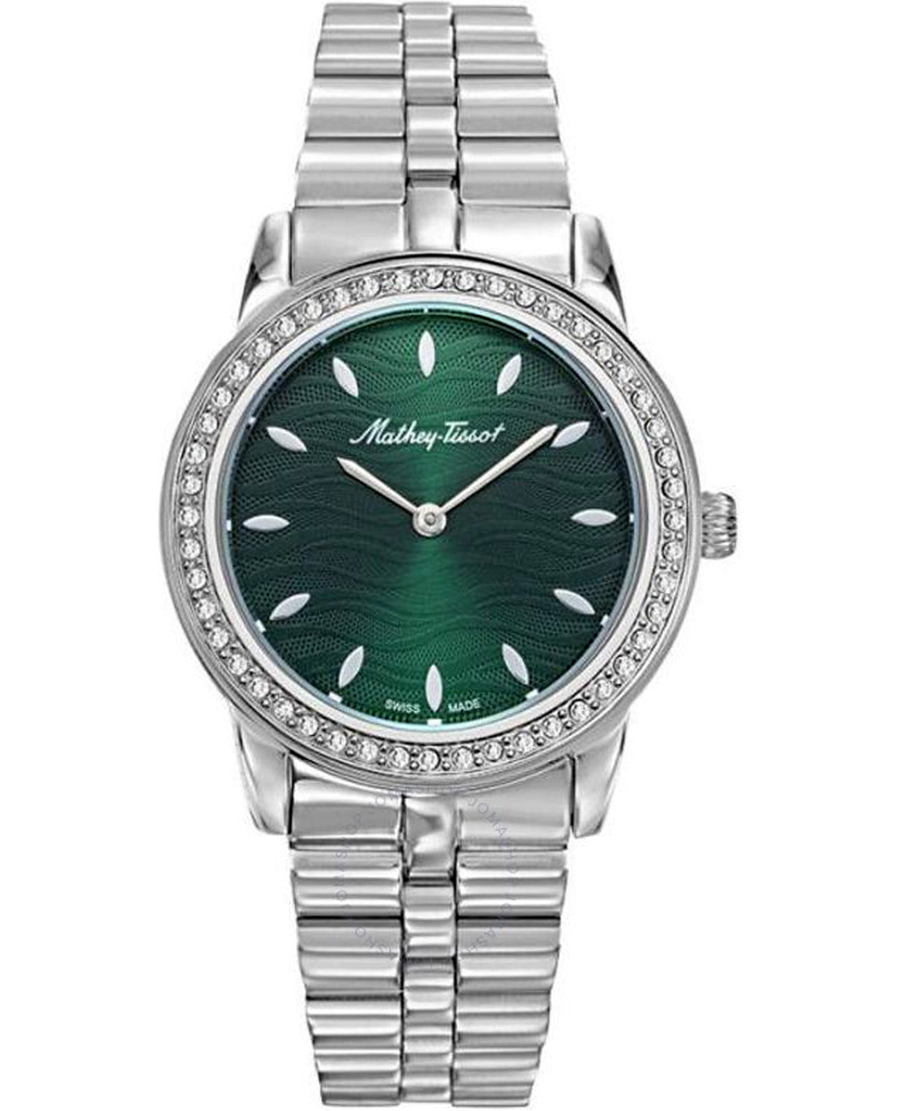 Mathey-Tissot Mathey-Tissot Artemis D10860AQV  D10860AQV кварцевые женские часы зеленый циферблат, браслет нержавеющая сталь — вид спереди