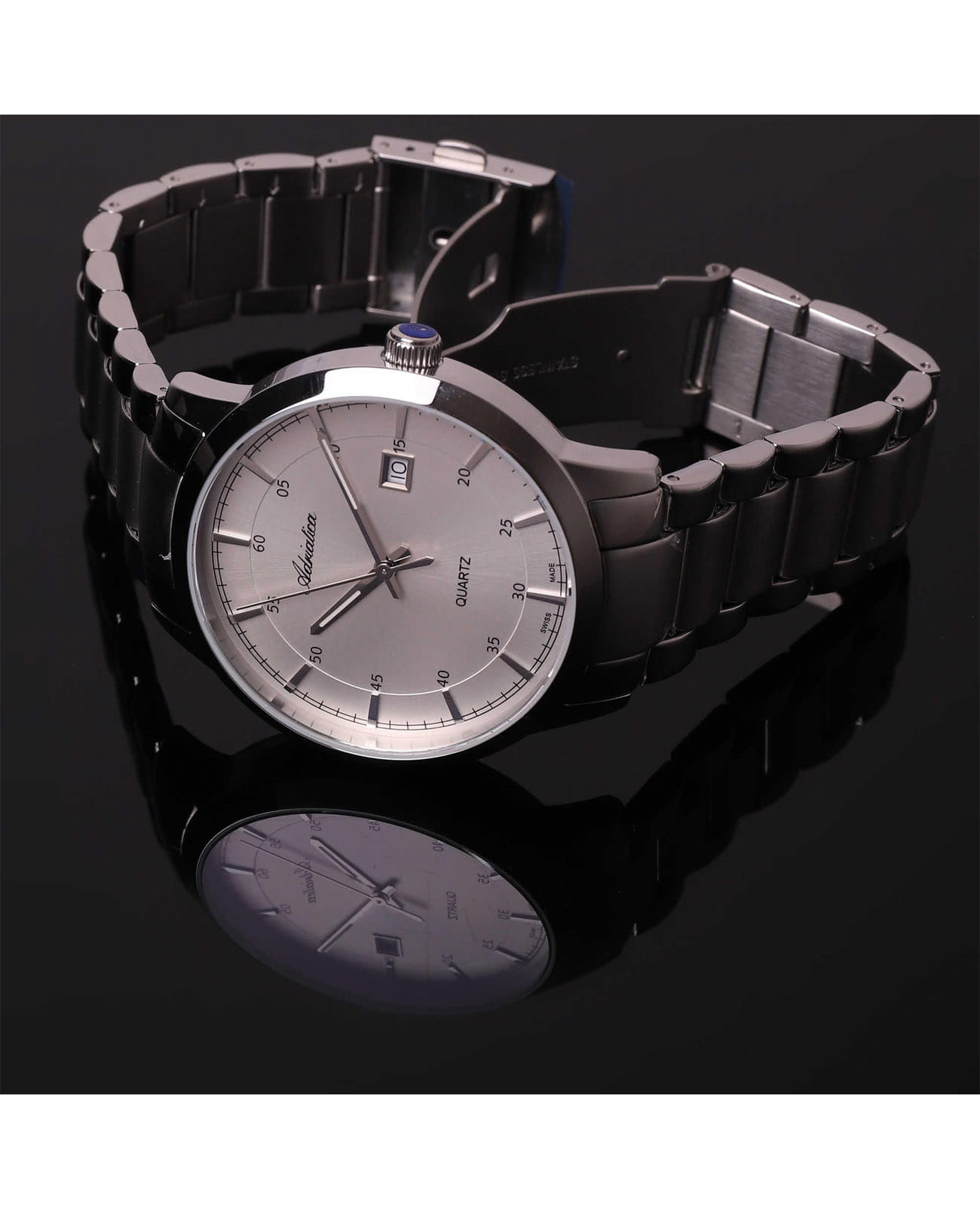 Adriatica Adriatica Bracelet A8302.5113Q мужские часы серебристый циферблат на запястье