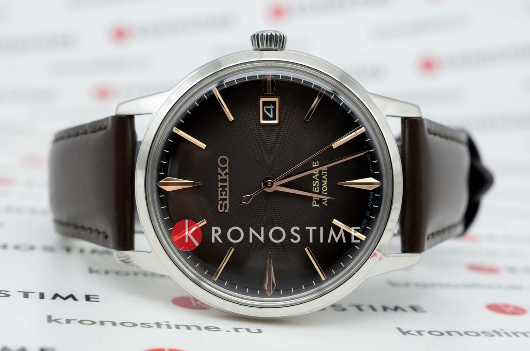 Seiko Seiko Presage SRPJ17J1, presage япония мужские часы на браслете кожаный боковой вид