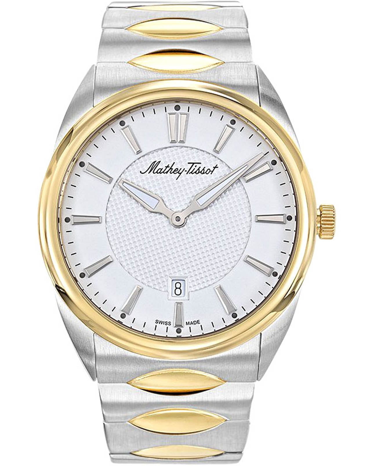 Mathey-Tissot Mathey-Tissot Anaconda H791BI  H791BI кварцевые мужские часы белый циферблат, браслет нержавеющая сталь с pvd-покрытием — вид спереди