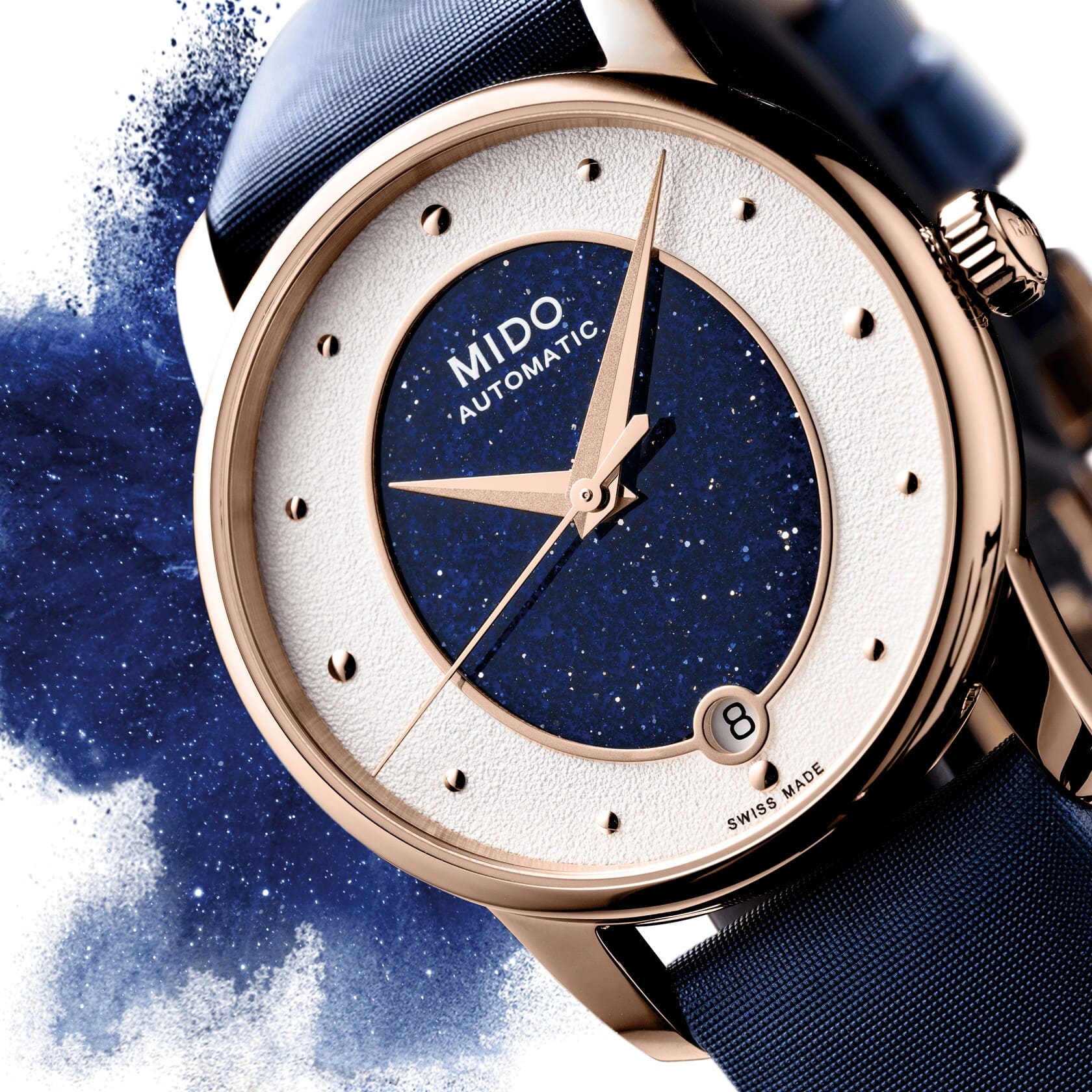 Mido Mido Baroncelli Wild Stone M035.207.37.491.00 механические женские часы часы крупный план  циферблата